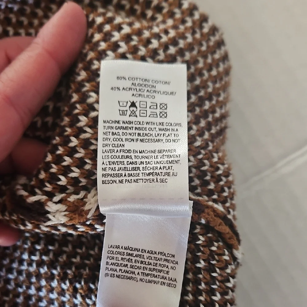 Lucky Brand Brown and Black Patterned Belted Cardigan - Picture 4 of 4